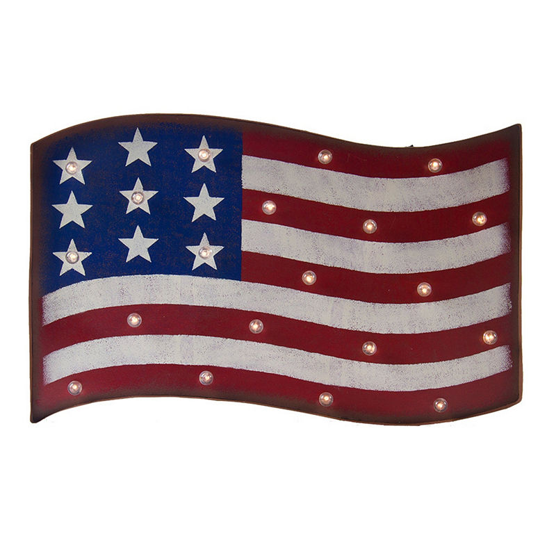 Patriotic Led American Flag Metal Marquee Lights