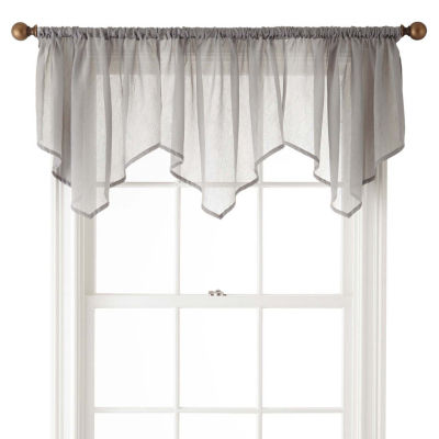 Home Expressions Crushed Voile Rod-Pocket Ascot Valance