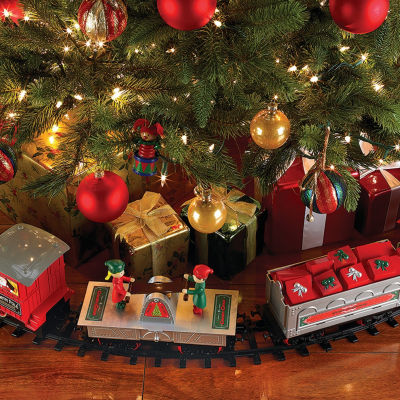 blue hat toy company christmas train