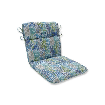 Pillow Perfect Make It Rain Cerulean Rounded Corners Patio Chair