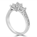 Love Lives Forever Womens 1 1/2 CT. T.W. Genuine White Diamond 14K White Gold 3-Stone Engagement Ring