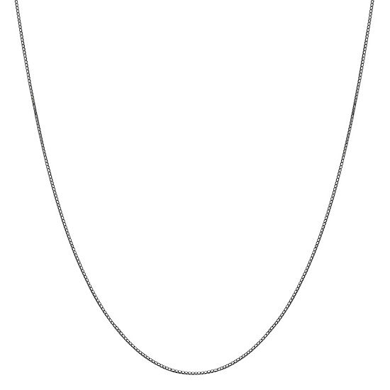 14K White Gold 16 Inch Solid Box Chain Necklace