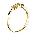 Womens Simulated Multi Color Stone 10K Gold Square Cocktail Ring
