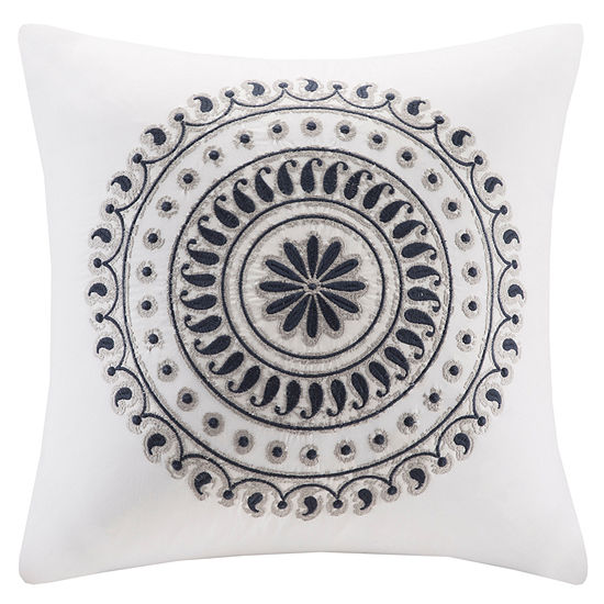 INK+IVY Fleur Embroidered Square Pillow