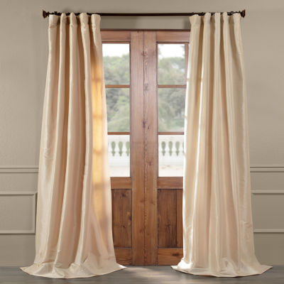 Exclusive Fabrics Furnishing Faux Silk Taffeta Curtain Panel