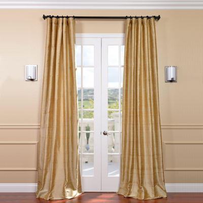 Exclusive Fabrics Furnishing Textured Dupioni Silk Curtain Panel