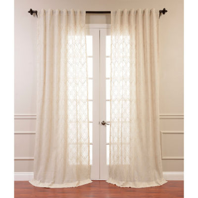 Exclusive Fabrics Furnishing Saida Embroidered Faux Linen Sheer