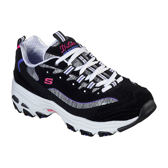 Skechers D'Lites - Sparkling Rain Womens Sneakers, Color: Black Purple ...