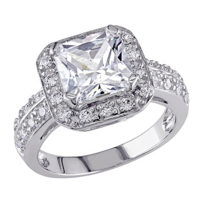 Womens 5 3/4 CT. T.W. White Cubic Zirconia Sterling Silver Engagement