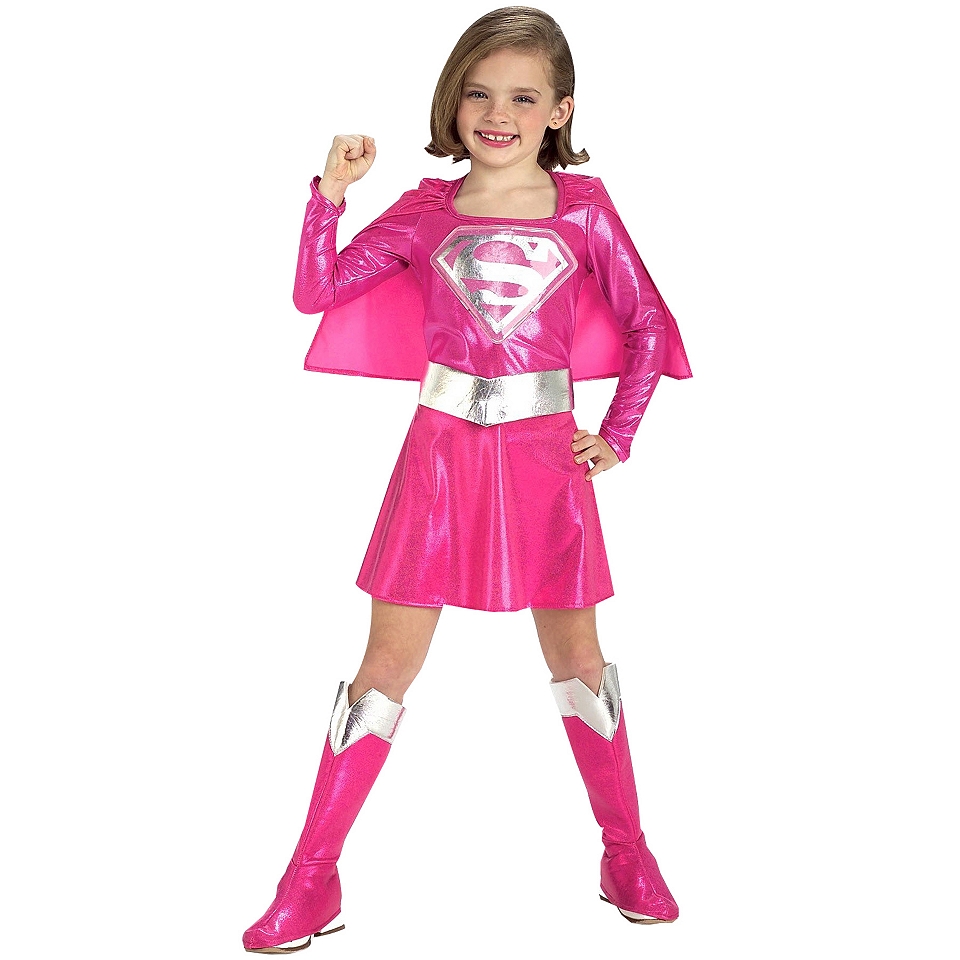 DC Comics Supergirl Girls Costume, Pink, Girls
