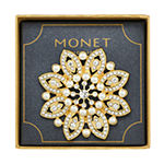 Monet® Gold-Tone Crystal and Simulated Pearl Snowflake Pin