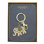 Monet® Gold-Tone & Green Stone Elephant Key Fob