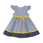 Rare Editions Baby Girls Short Sleeve Ruffled Sleeve A-Line Dress