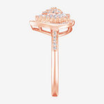 Diamond Blossom Womens 1/2 CT. T.W. Genuine White Diamond 10K Rose Gold Heart Cocktail Ring