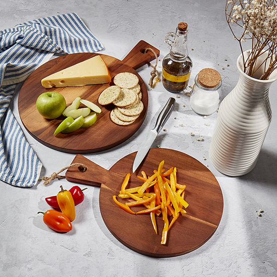 Denmark 2pc Acacia Round Pallete Wood Cheese Board