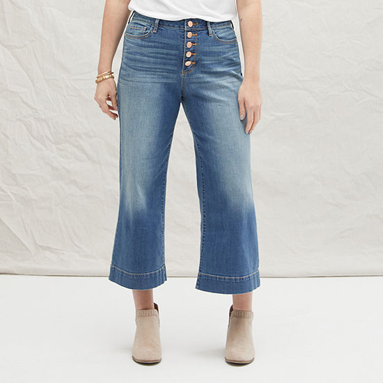 a.n.a Womens High Rise Wide Leg Cropped Jean - JCPenney