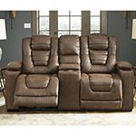 Signature Design by Ashley® Owden Track-Arm Power Recline Upholstered Loveseat