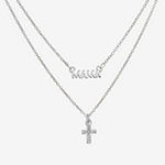 Bijoux Bar Mama 16 Inch Link Cross Chain Necklace