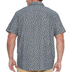 Mutual Weave Big and Tall Mens Regular Fit Short Sleeve Floral Button-Down Shirt