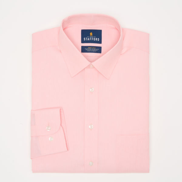 Stafford Smart Tech Mens Slim Fit Stretch Fabric Wrinkle Free Long Sleeve Dress Shirt