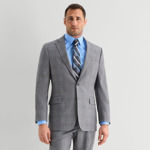 Stafford Coolmax All Season Ecomade Mens Classic Fit Plaid Suit Jacket