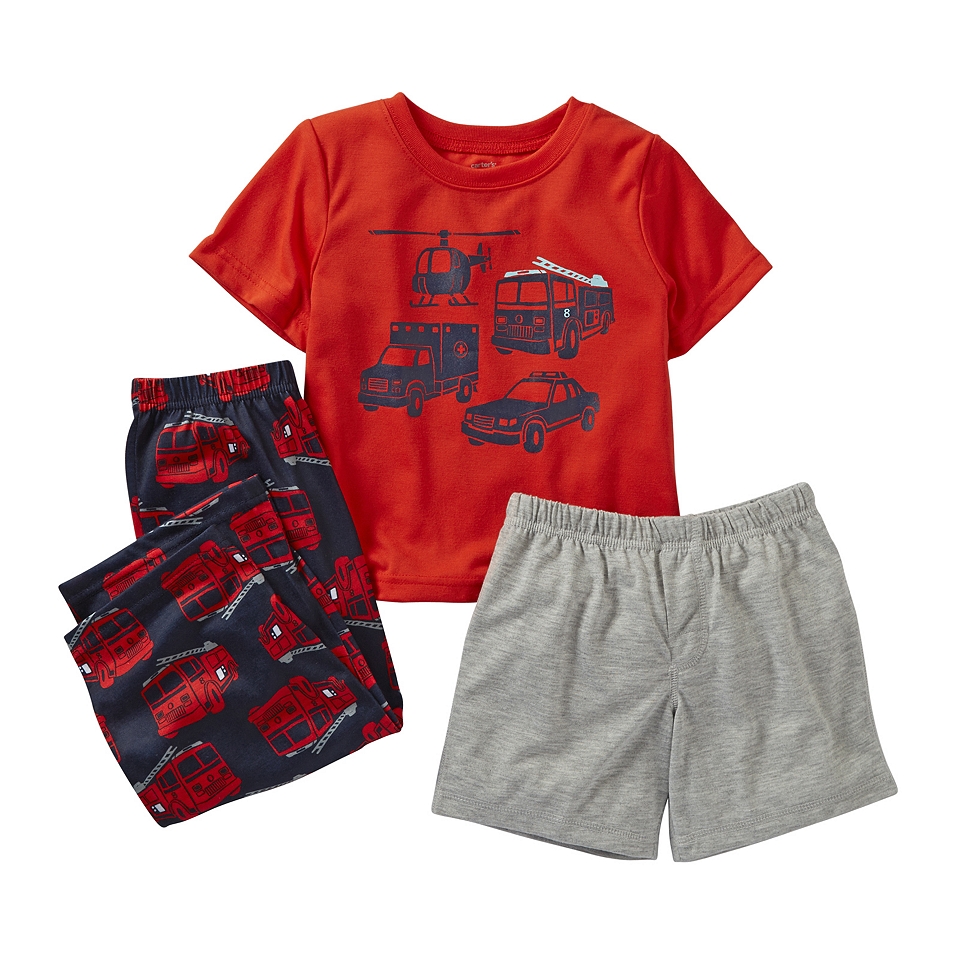 Carters 3 pc. Rescue Pajamas   Boys 2t 5t, Red, Red, Boys