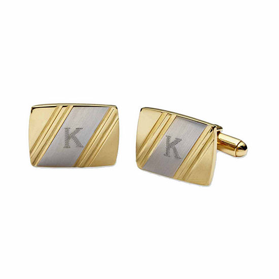 Personalized Two-Tone Facet-Cut Cuff Links