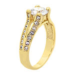Sparkle Allure Cubic Zirconia 14K Gold Over Brass Engagement Ring