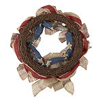 Layerings 18" Americana Burlap Wreath with Bow Design