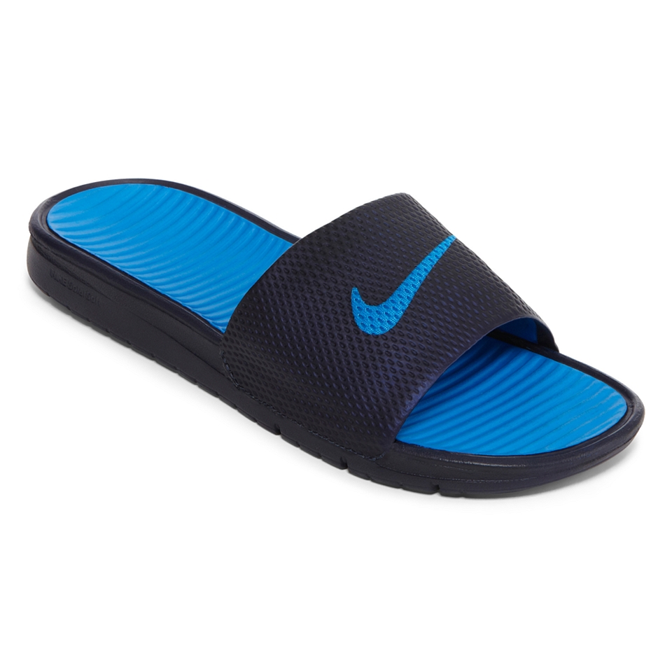Nike Benassi Solarsoft Mens Slide Sandals, Black/Gray
