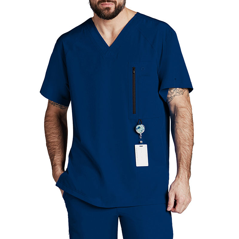 Barco One 0115 Men'S 5 Pocket V-Neck Scrub Top, Mens, Size X-Large, Blue