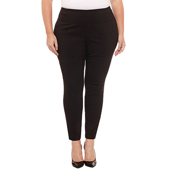 Worthington Skinny Fit Pull on Pants - Plus-JCPenney, Color: Black