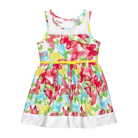 Nannette Baby Toddler Girls Sleeveless A-Line Dress, 2t , White