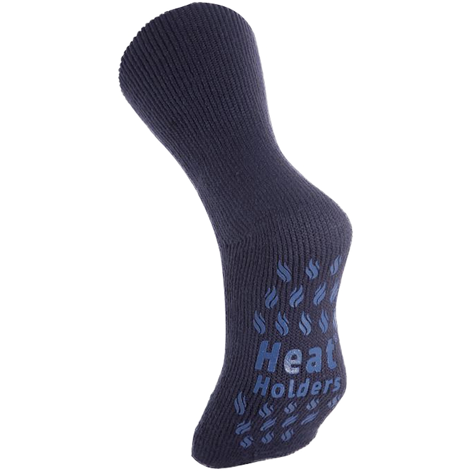 HEAT HOLDERS Heat Holder Thermal Slipper Socks, Blue, Mens