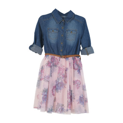 denim and tutu dress