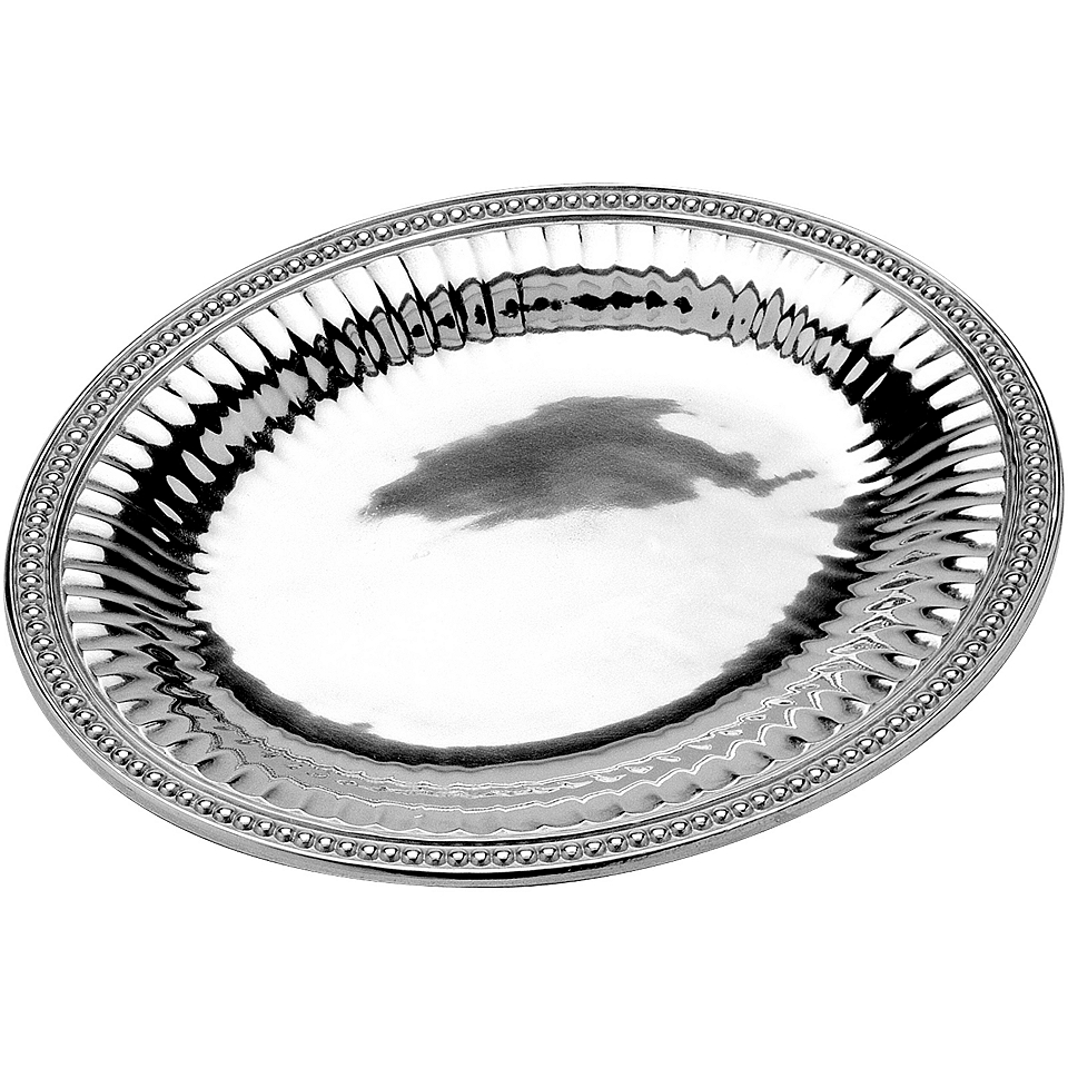 Wilton Armetale Flutes and Pearls Large Oval Serving Tray