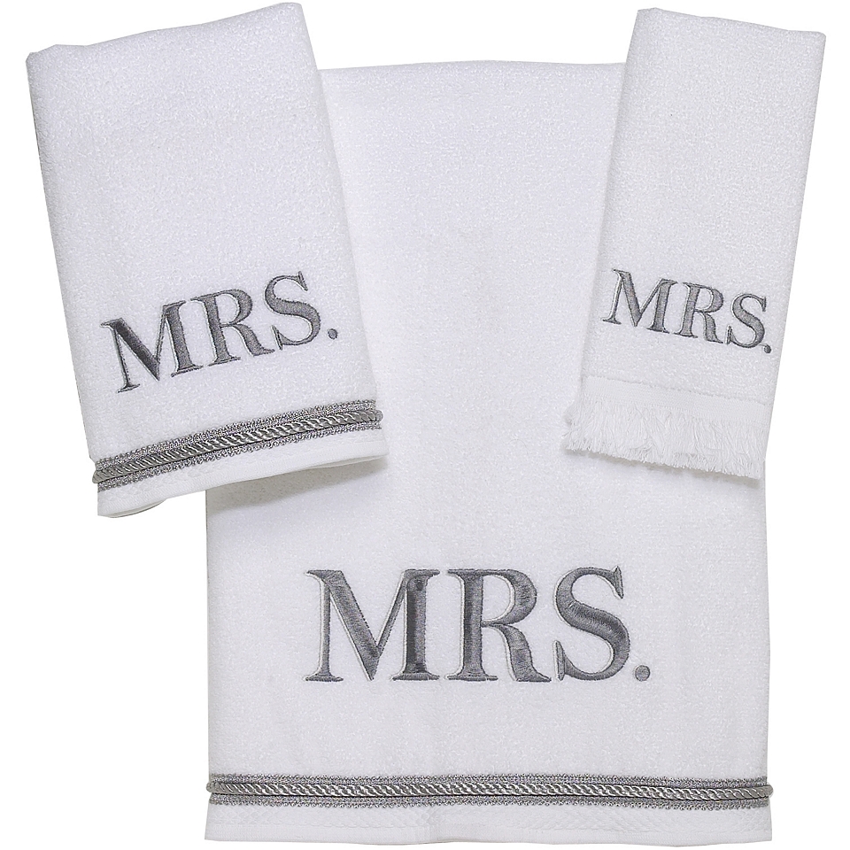 Avanti Mr. & Mrs. White Bath Towels