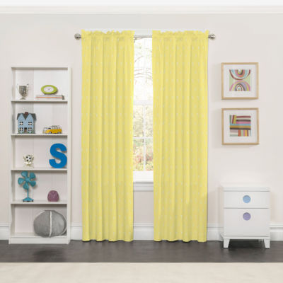 Eclipse Tree Tops Blackout Rod Pocket Curtain Panel Color Yellow