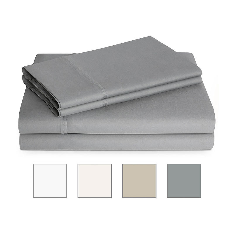 Linenspa 600 Thread Count Ultra Soft Cotton Blend Sheet Set, Queen, Gray