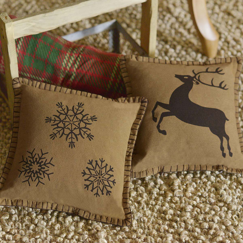 Vhc Brands Prancer 10 X 10 Pillow Set, Natural, One Size