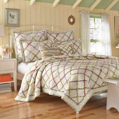 Laura Ashley Ruffle Garden Cream Quilt Jcpenney Color Cream Multi