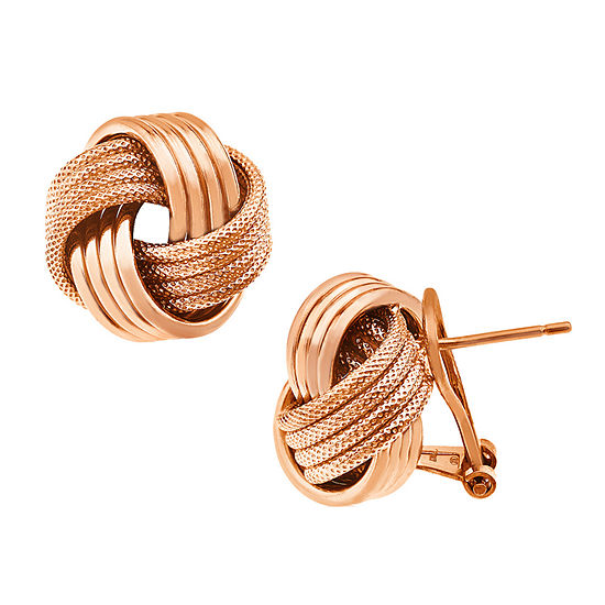 Made In Italy 14K Rose Gold Over Silver 15.5mm Stud Earrings
