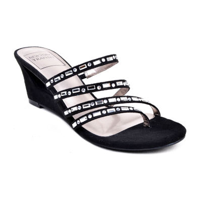 new york transit black wedge sandals