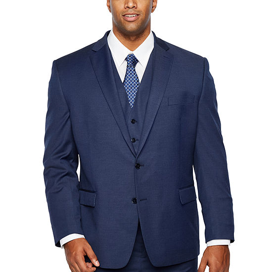 Shaquille O'Neal Blue Texture Stretch Suit Big & Tall, Color: Blue ...