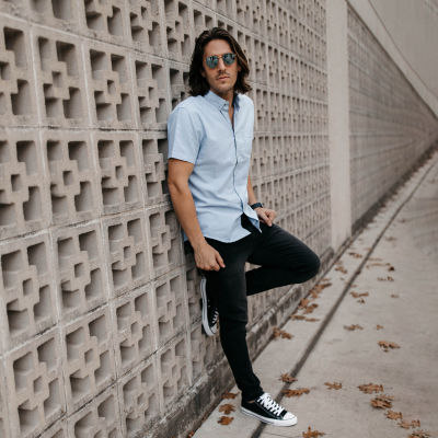 converse button down shirt