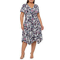 Navy, M New Womens Plus Size Jersey Knit Spring Maxi Dress 8-22 