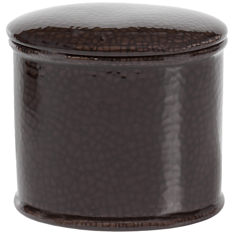 Creative Bath Products Crackle Covered Jar, Chocolate (Brown)