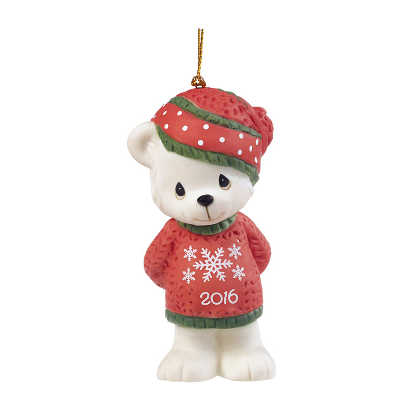 UPC 875555035995 product image for Precious Moments Beary Cozy Christmas Dated 2016 Bisque Porcelain Ornament #1610 | upcitemdb.com