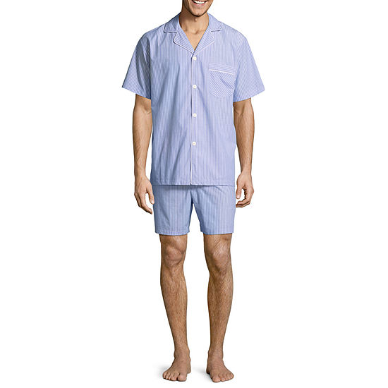 Stafford Men's Notch Collar Short Sleeve/ Short Leg Pajama Set