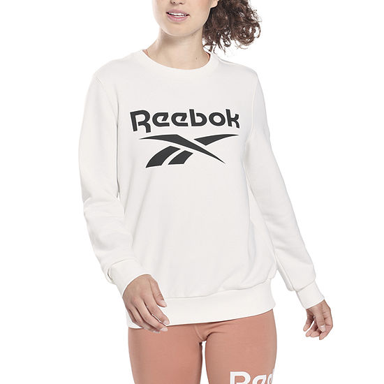 Reebok Womens French Terry Crew Neck Long Sleeve Sweatshirt